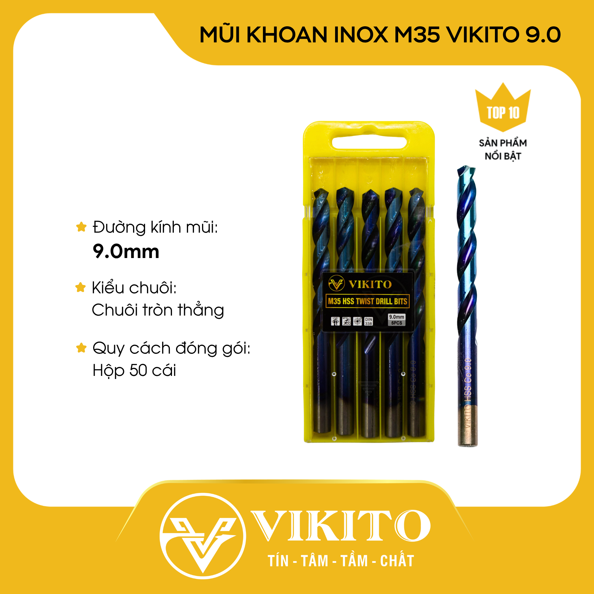 Mũi khoan inox M35 VIKITO 9.0